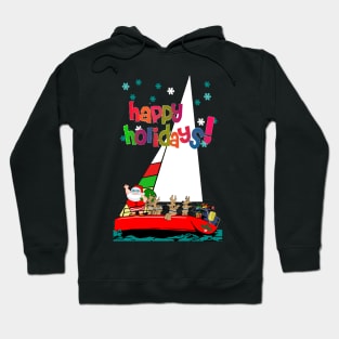 Santa in Sailboat at Christmas Hoodie